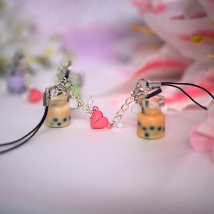 Boba Lovers Phone Charm - 2 Pc Matching Set