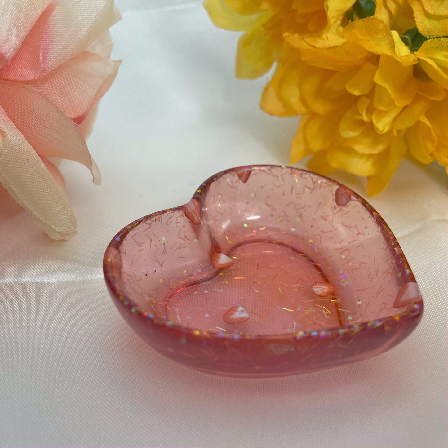 Strawberry Sprinkles - Resin Heart Trinket Tray