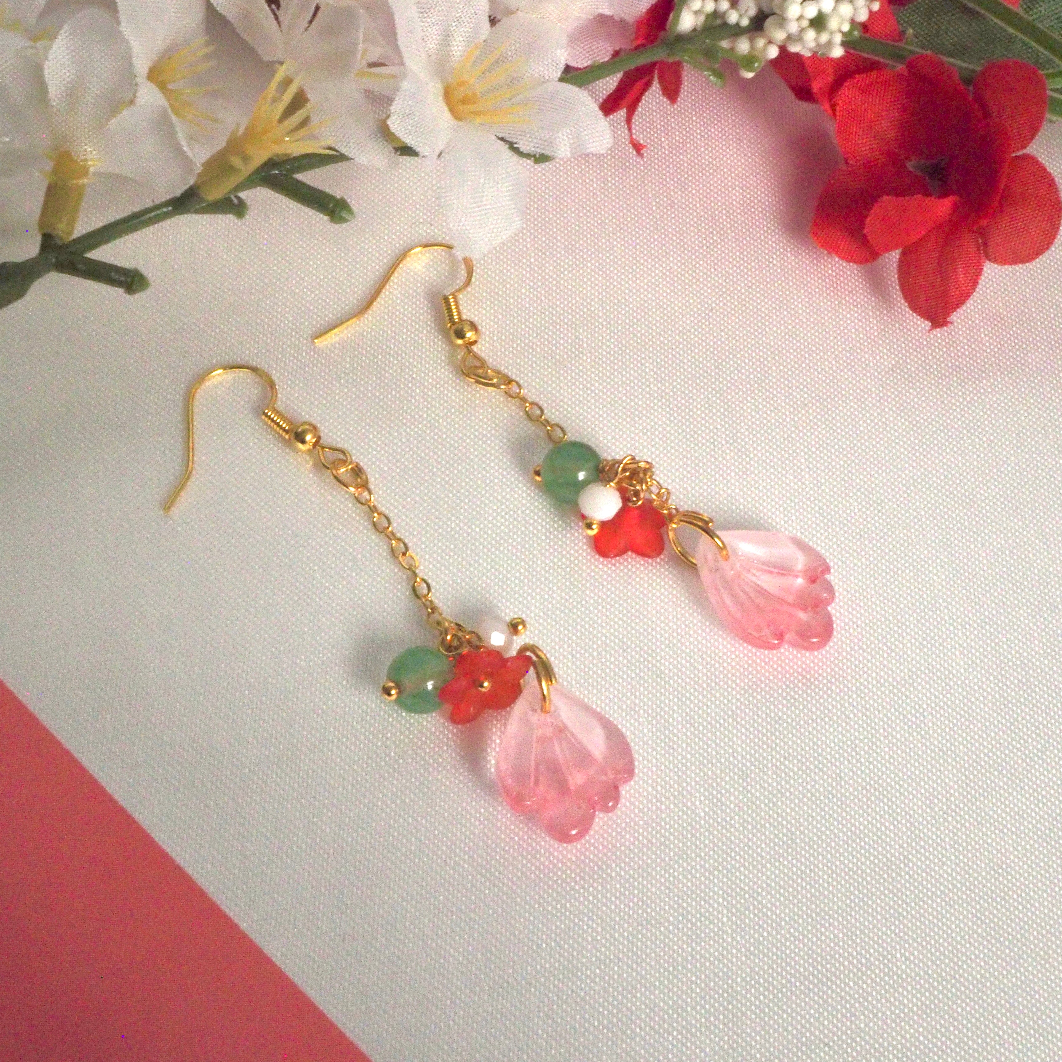 Artificial on sale flower earrings