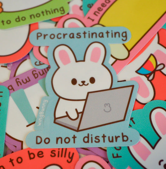 Procrastinating - Lazy Bun Stickers