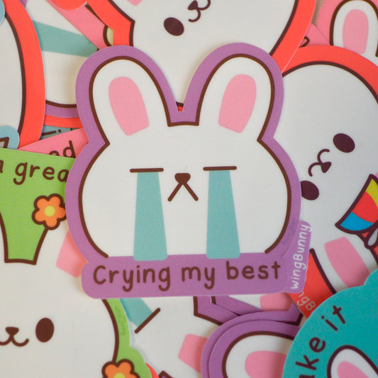 Crying My Best - Lazy Bun Stickers