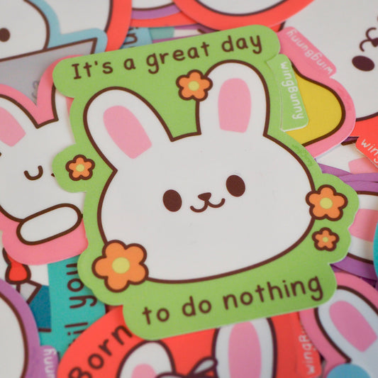 Great Day to Do Nothing - Lazy Bun Stickers