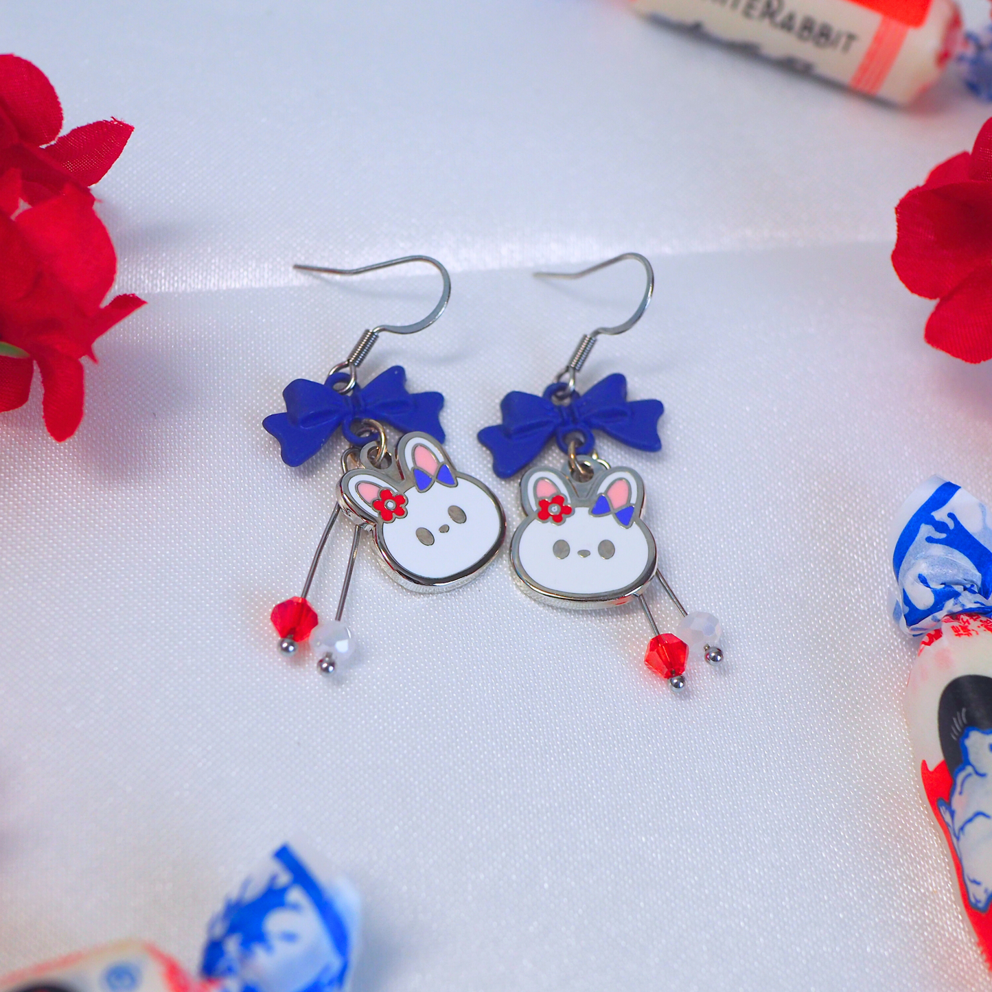 White Rabbit Candy Earrings