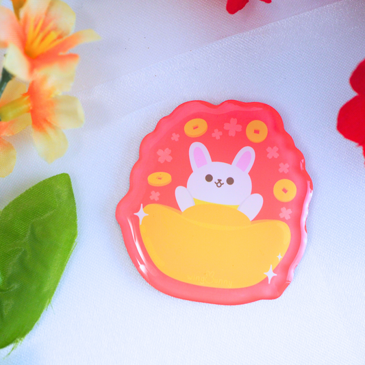 Yuan Bao Bun (Money Bunny) - Acrylic Animal Head Magnet