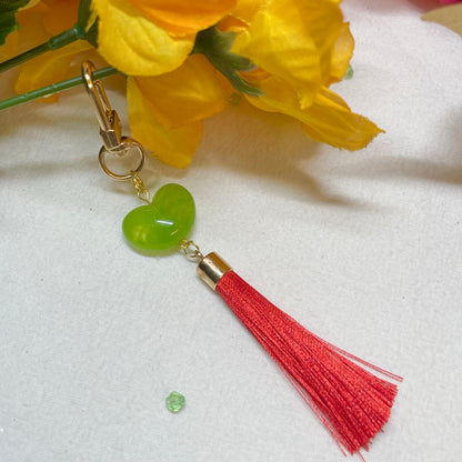 Jade Heart Bag Charm