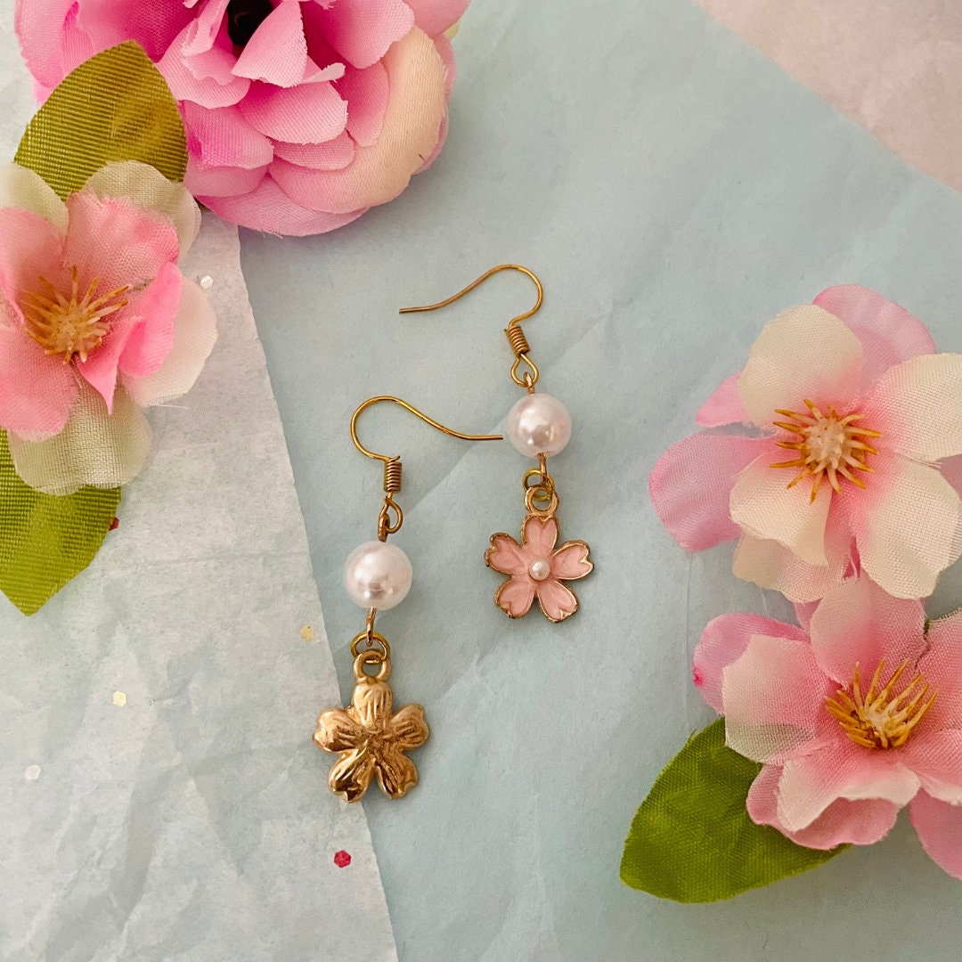 Sakura Pearl Dangle Earrings